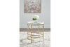 Montiflyn White/Gold Finish End Table