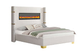 KH-Romance White Platform Bed Queen, King