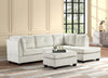 KH-Sienna - Beige Velvet Sectional + Ottoman