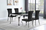 KCO-105071-S5.Carone 5-piece Dining Room Set Black and Chrome