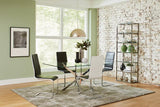 KCO-107931-S5.  Carmelo 5-piece Rectangular Dining Set Chrome and Black