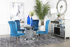 KC-115551-S5T .  Ellie 5-piece Cylinder Pedestal Dining Room Set Mirror and Teal