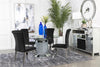 KC-115551-S5.  Ellie 5-piece Cylinder Pedestal Dining Room Set Mirror and Black