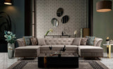 Marilyn Velvet Ivory Double Chaise Sectional