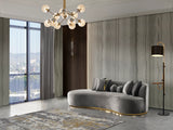 KH-Ella Gray Velvet Chaise Lounge