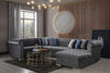 Luxen Velvet RAF Chaise Sectional