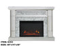 KDE-G-353 White Stone Tv Stand W/Fireplace