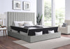 KH-France - Grey Platform Bed Queen king
