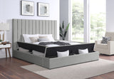KH-France - Grey Platform Bed Queen king