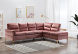 KH-Vogue Sectional - Pink Velvet