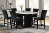 KH-2220 - (FAUX MARBLE) Black Counter Height Table + 6 Chair Set SKU: 2220 Black