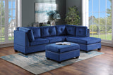 KH-Sienna - Velvet Sectional + Ottoman Set