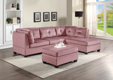 KH-Sienna - Velvet Sectional + Ottoman Set